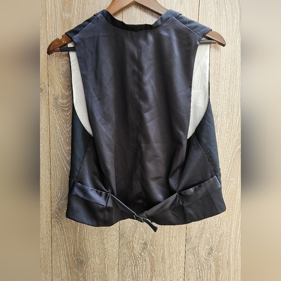 Simple Retro NWT Black Blazer Vest Business Professional - Picture 2 of 4